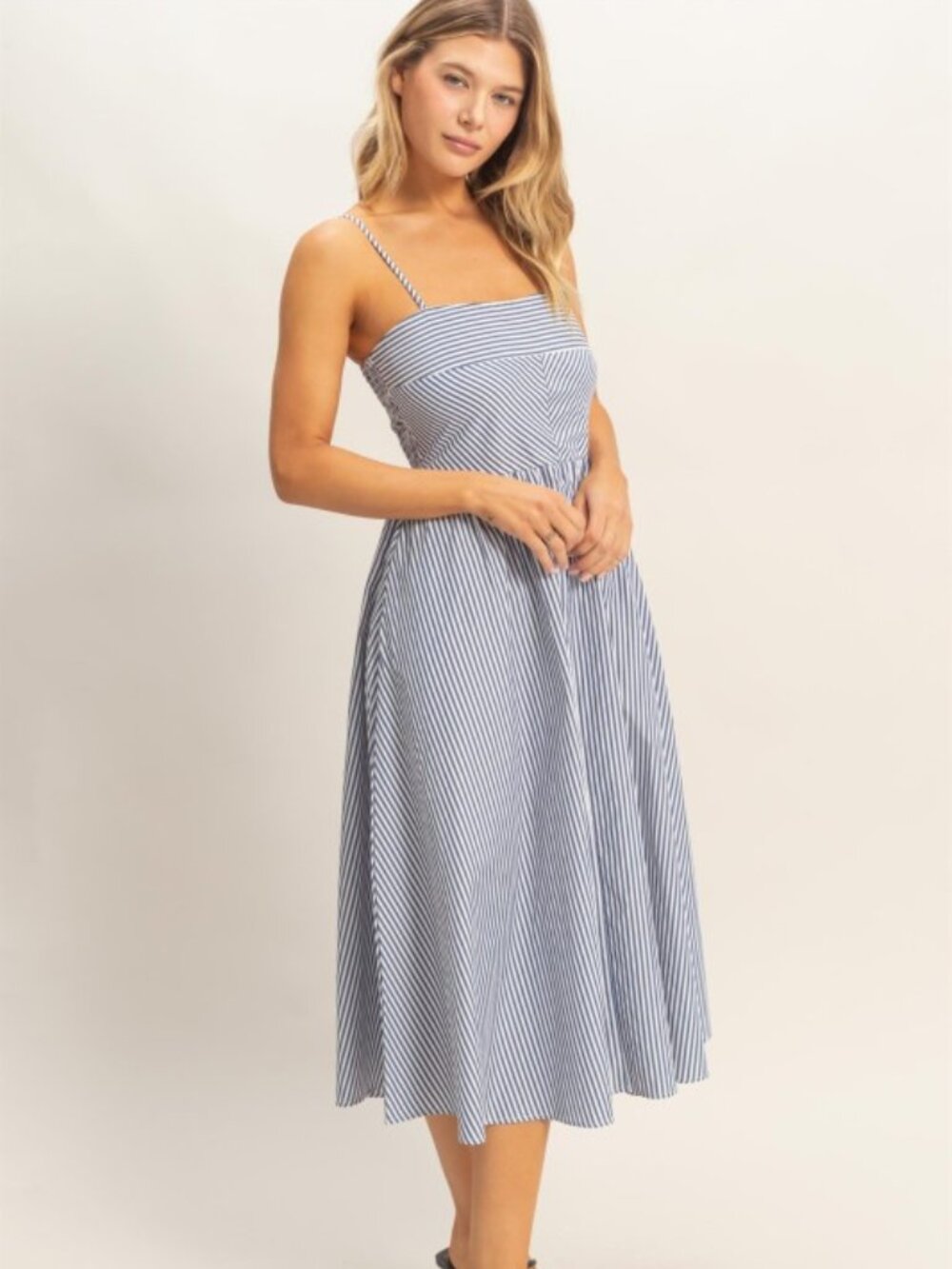 Striped Spaghetti Strap Dress